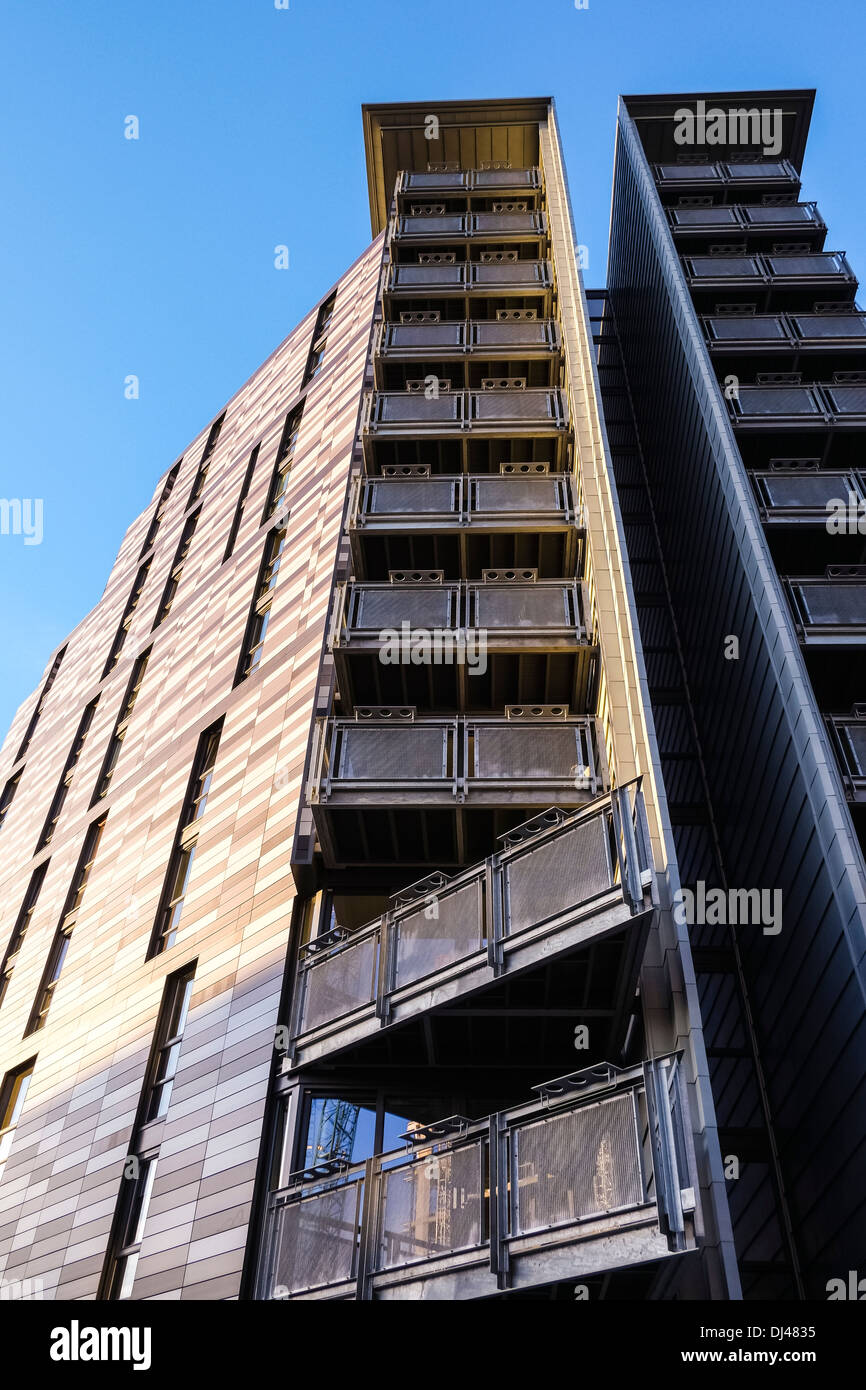 Modern multistorey housing at Wharton Square in central Edinburgh