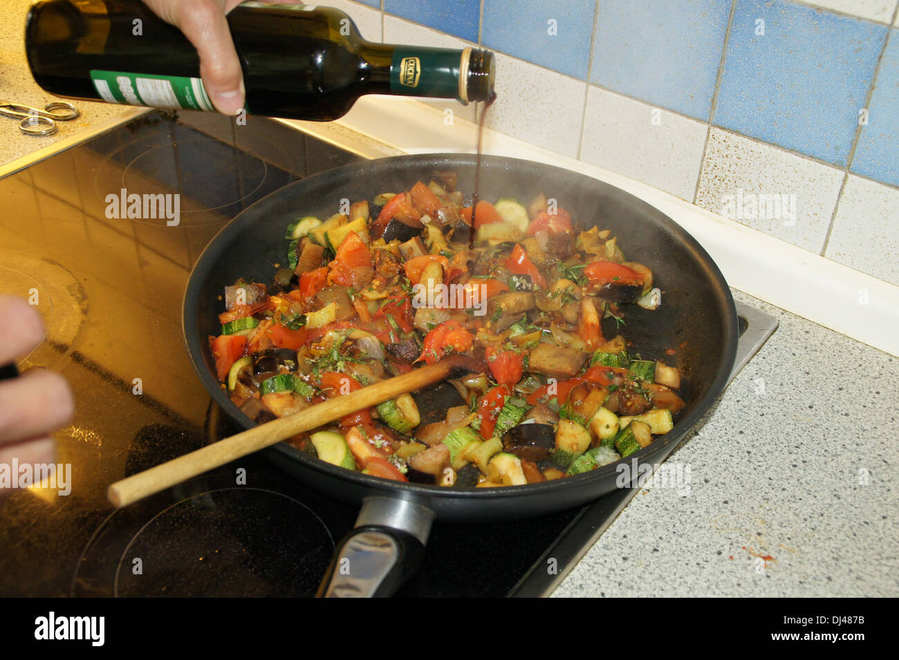 Cooking with Vinegar Stock Photo