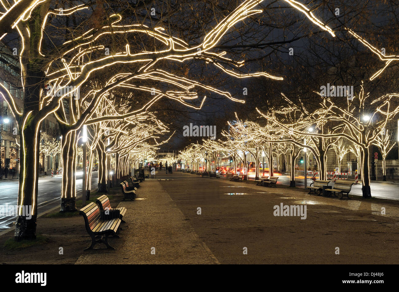 christmas lights in berlin at night Stock Photo Alamy