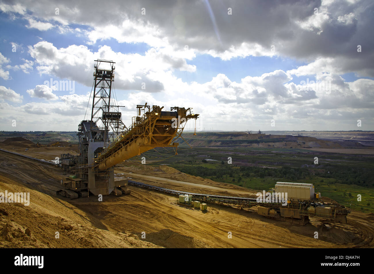 Spreaders on the edge of the pit Garzweiler Stock Photo