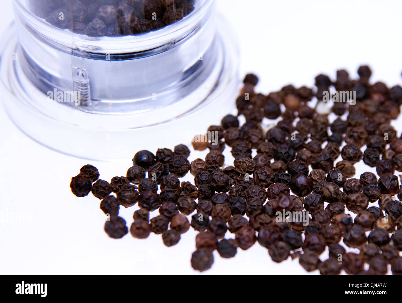 Whole black peppercorns, London Stock Photo Alamy