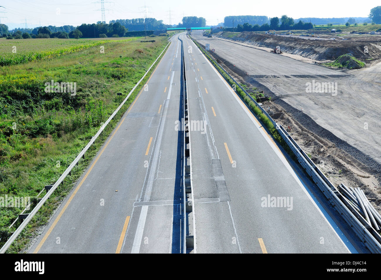 Highway construction Stock Photo