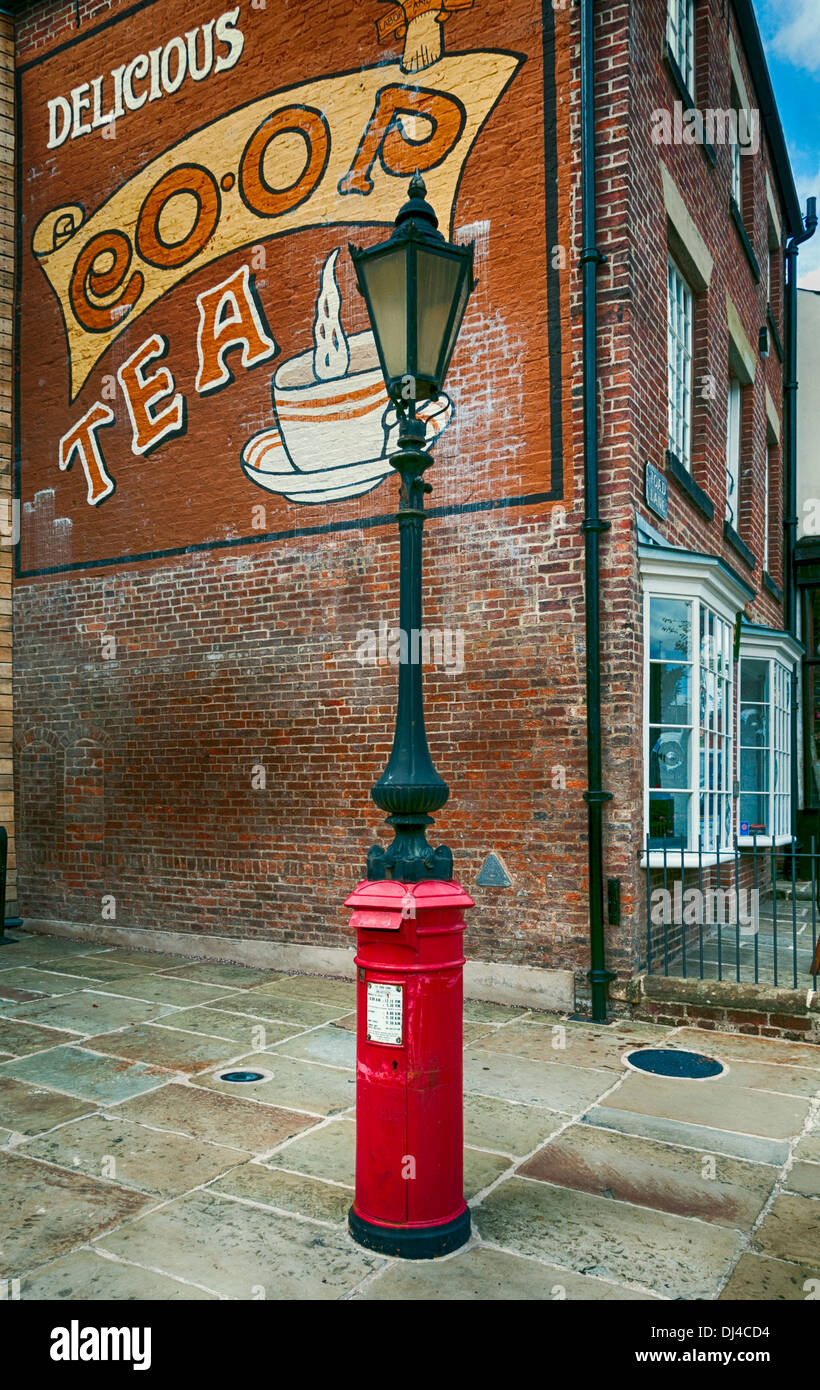 Combined street lamp and post box at the Rochdale Pioneers Coop museum