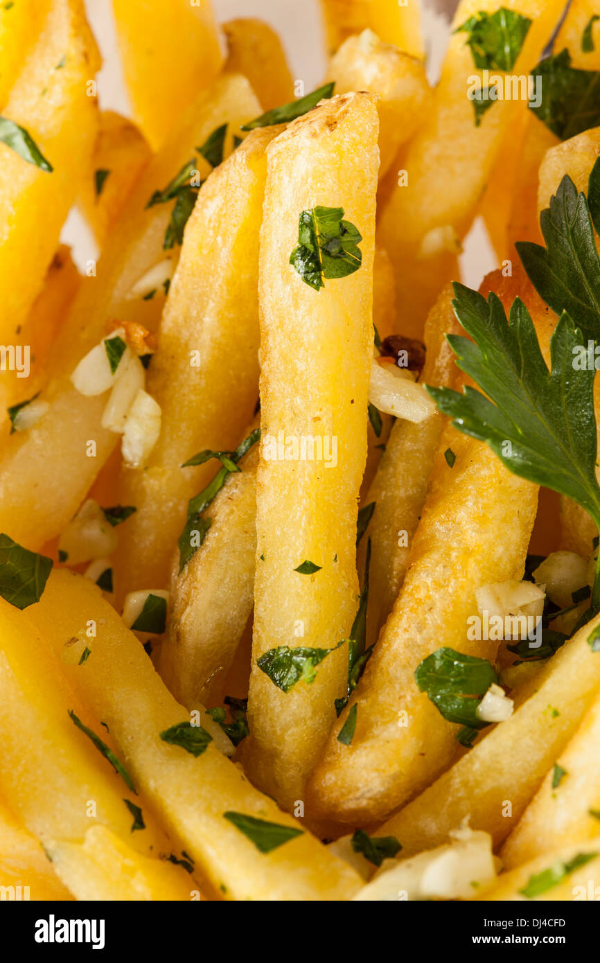 Garlic and Parsley French Fries with Ketchup Stock Photo Alamy