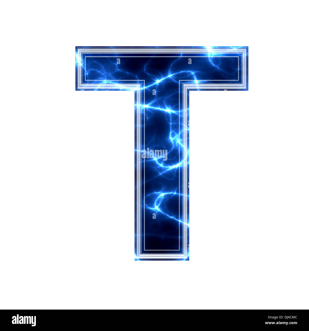 Electric 3d letter on white background - t Stock Photo - Alamy