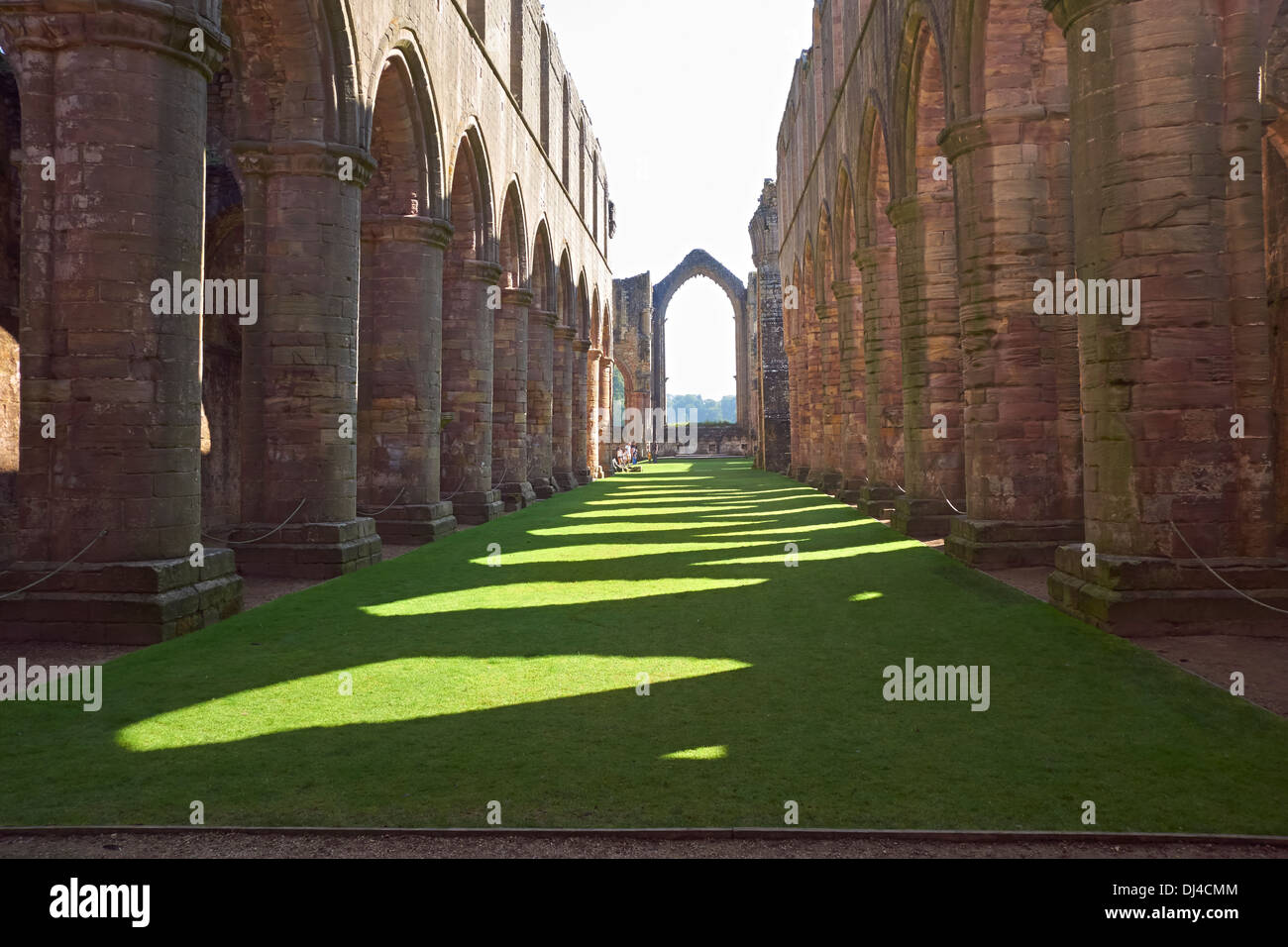 Exterior views of the Cistercian Monastery Fountains Abbey North Yorkshire England. Stock Photo
