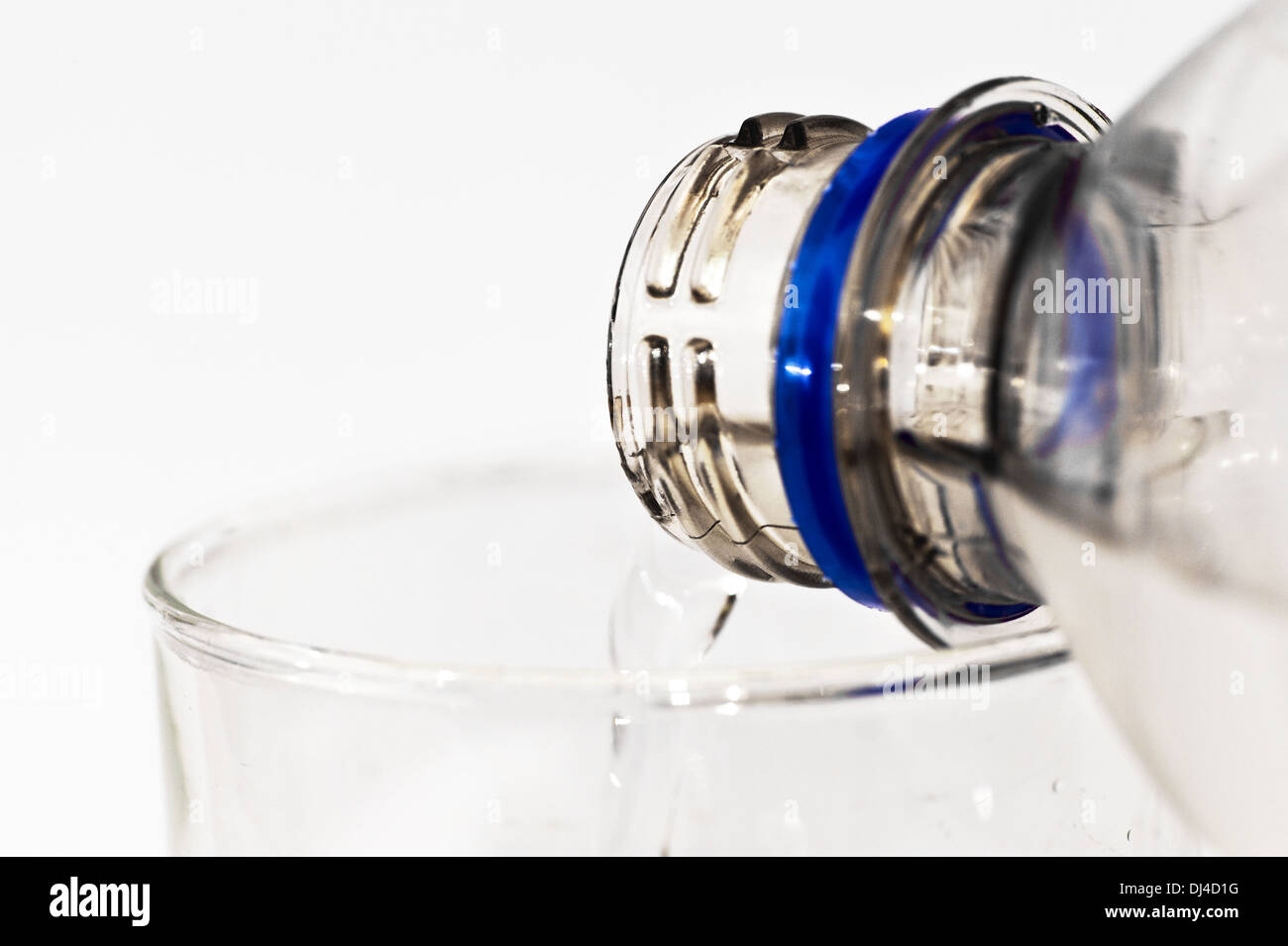 Water bottle and drinking glass Stock Photo