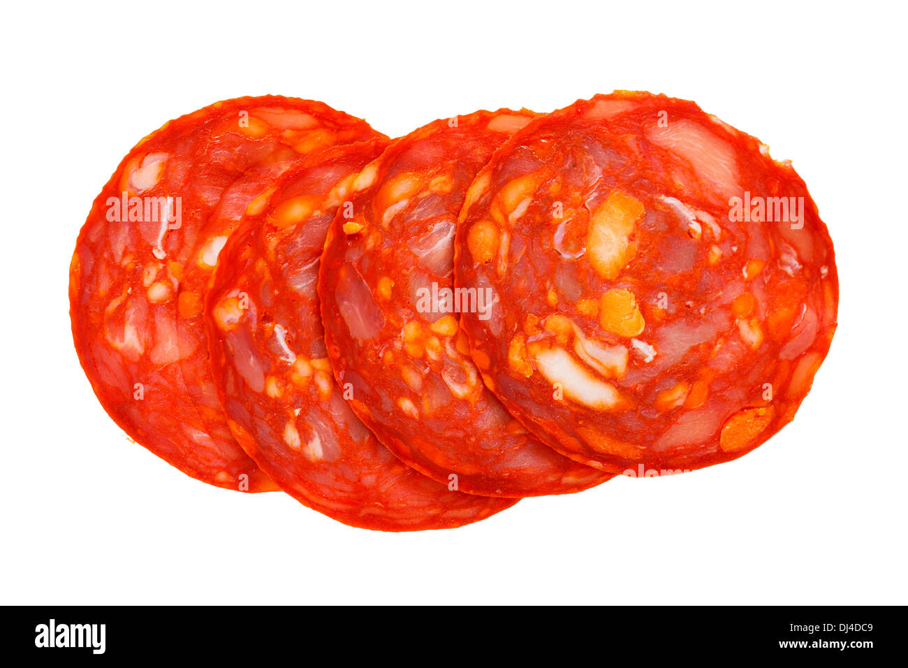 Sliced Chorizo Stock Photo