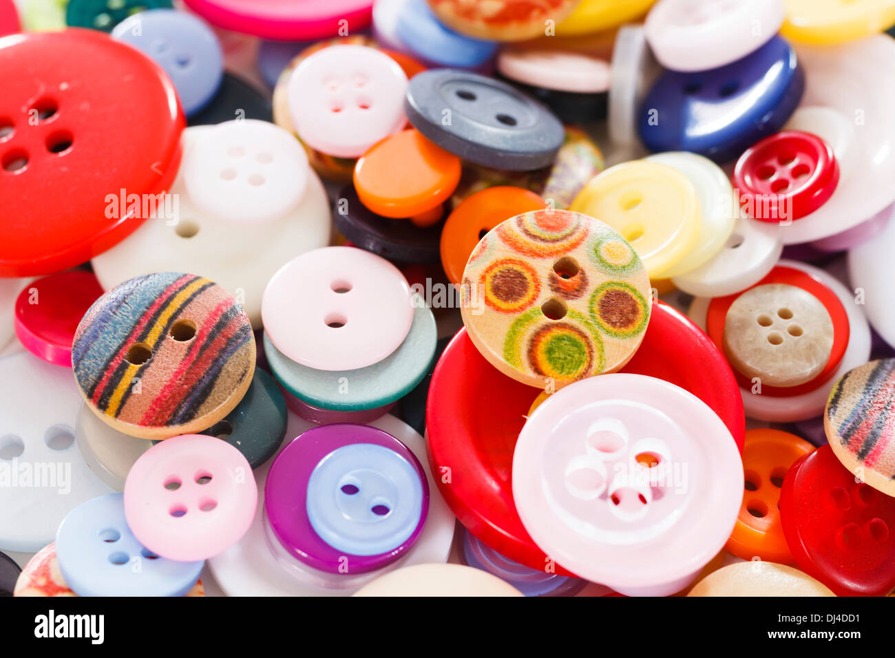 Pile of buttons close up Stock Photo