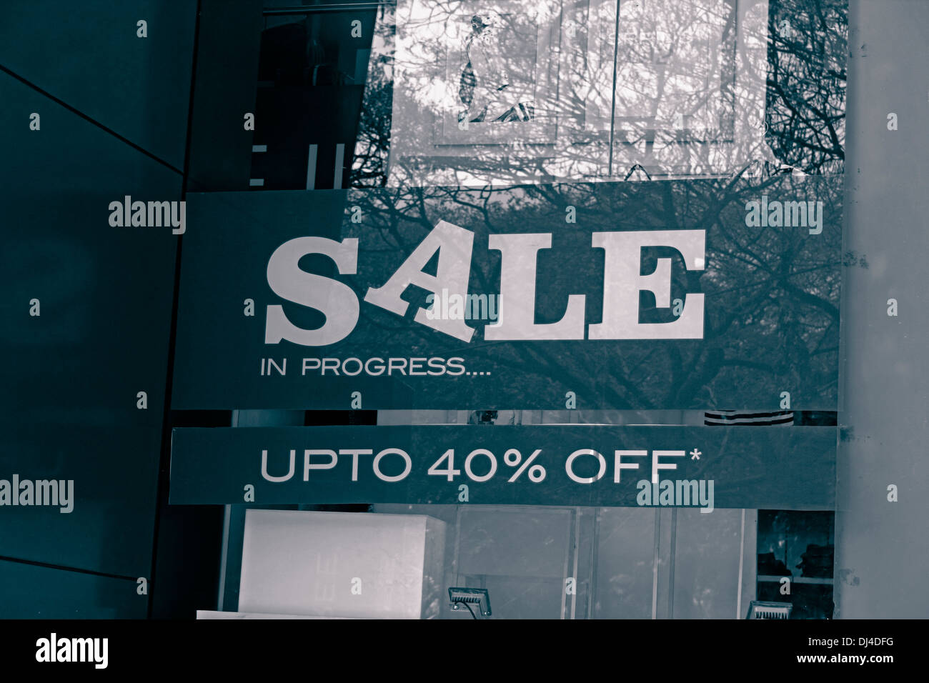 window display with 40 Discount board at a shop, India Stock Photo Alamy