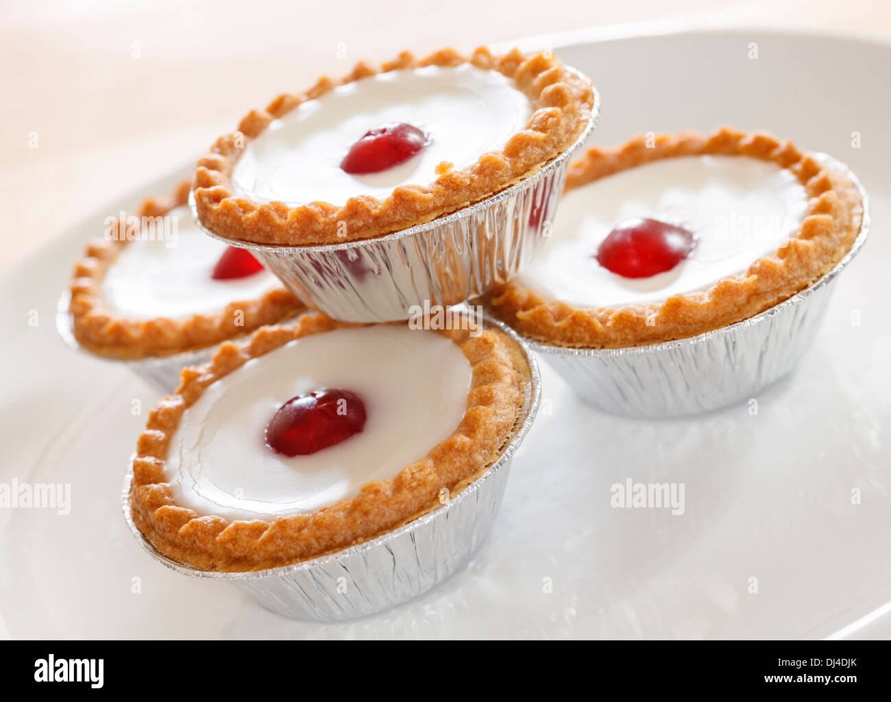 Cherry bakewell tarts Stock Photo