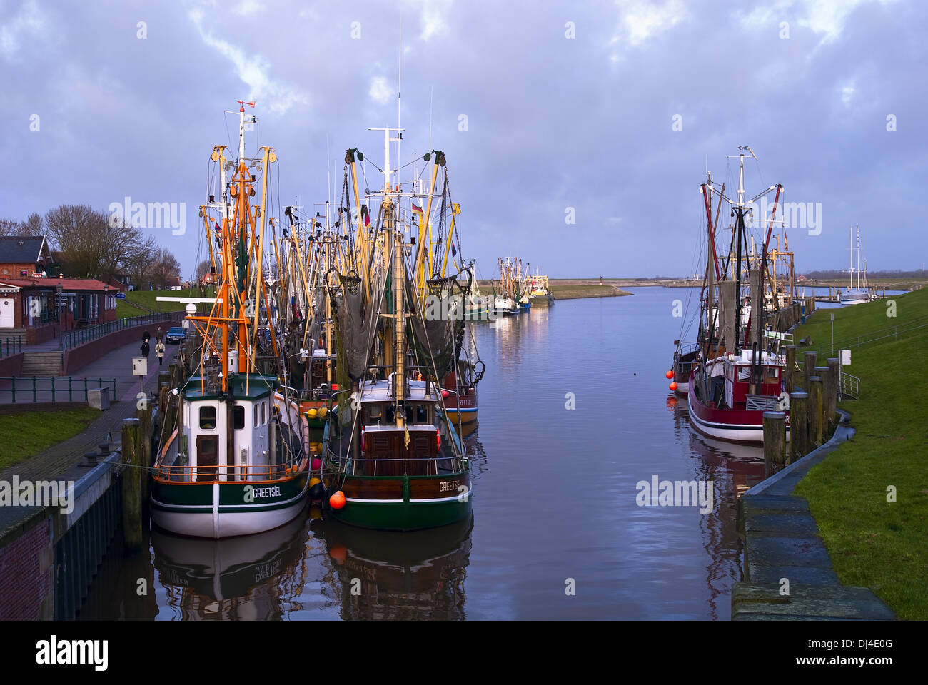 Shrimp boats in port Stock Photo