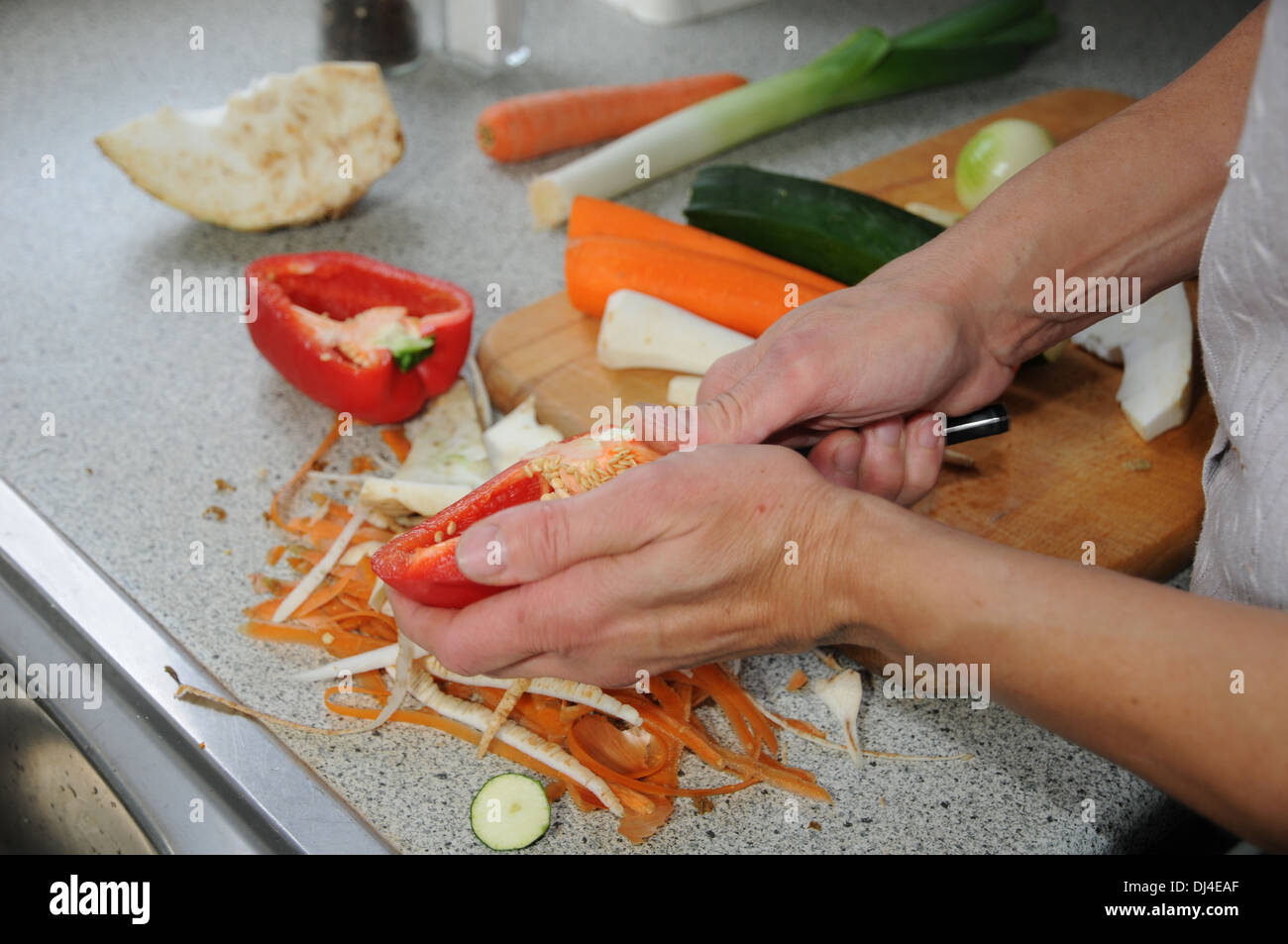 Preparing Vegetables Stock Photo