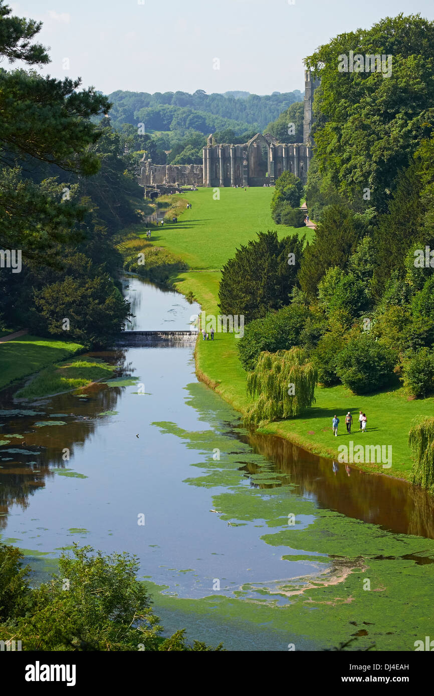 Exterior views of the Cistercian Monastery Fountains Abbey North Yorkshire England. Stock Photo