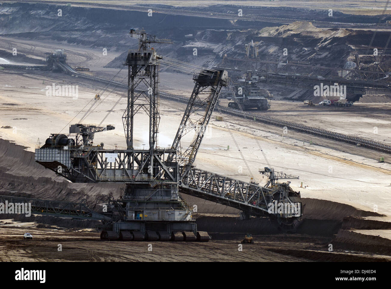 Coal excavator in an open pit Stock Photo