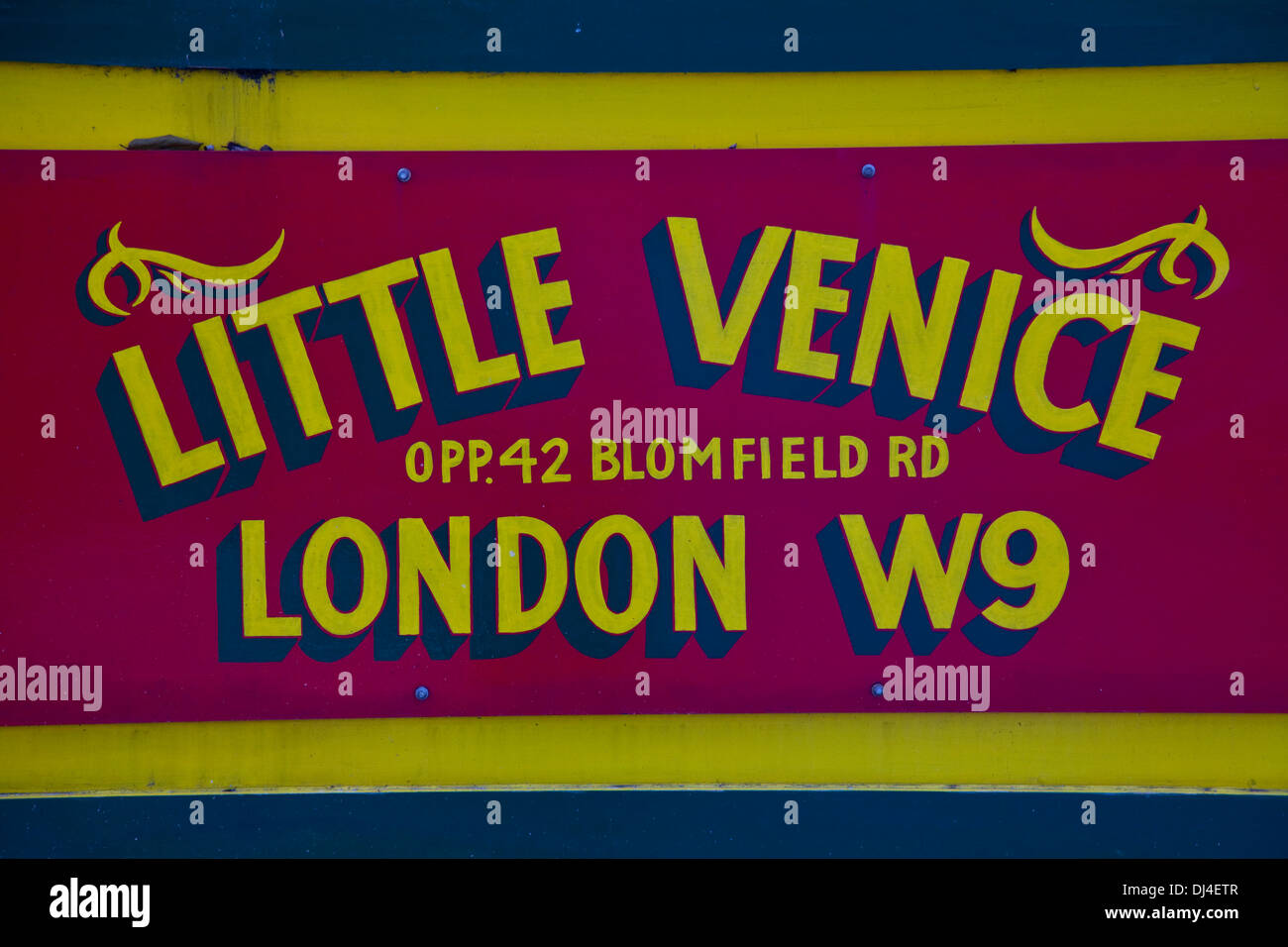Narrow Boat Sign, 'Little Venice' London, England Stock Photo Alamy