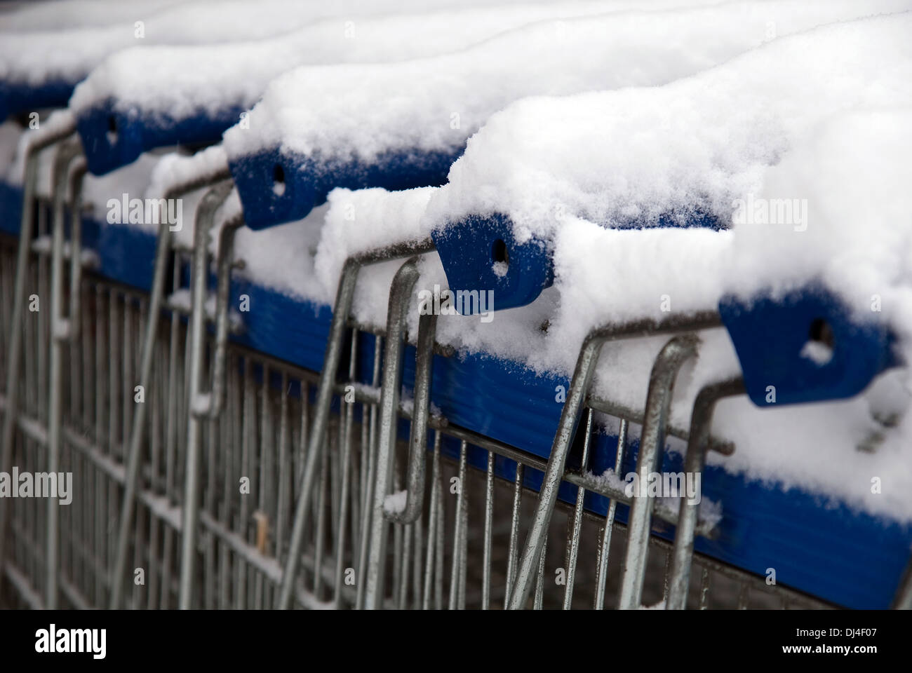 snowed Shopping Cart Stock Photo