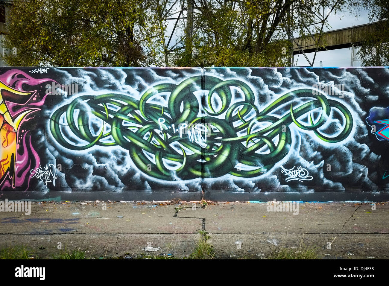 Graffiti on a wall. Stock Photo