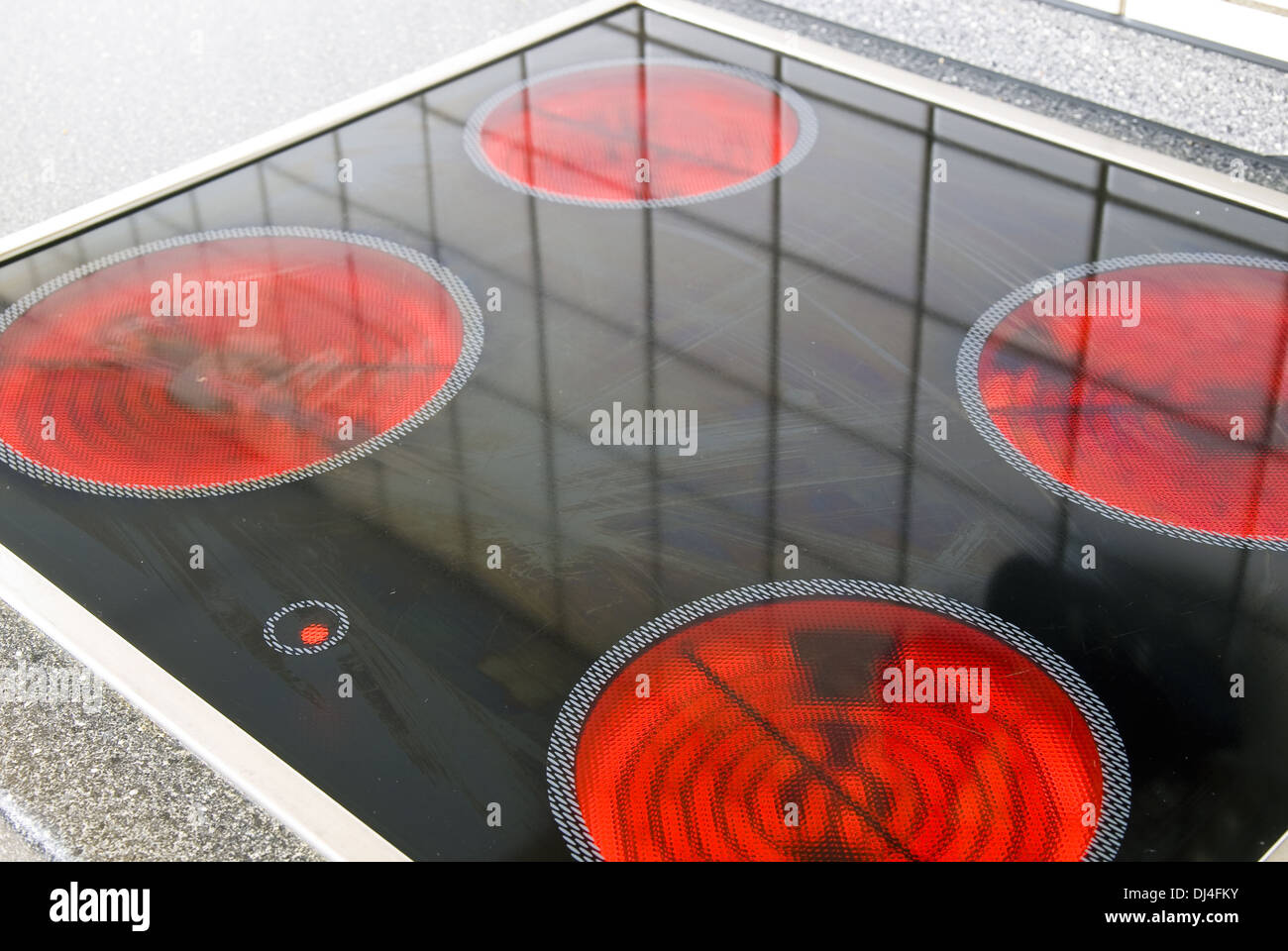 4 burning hot plates Stock Photo Alamy