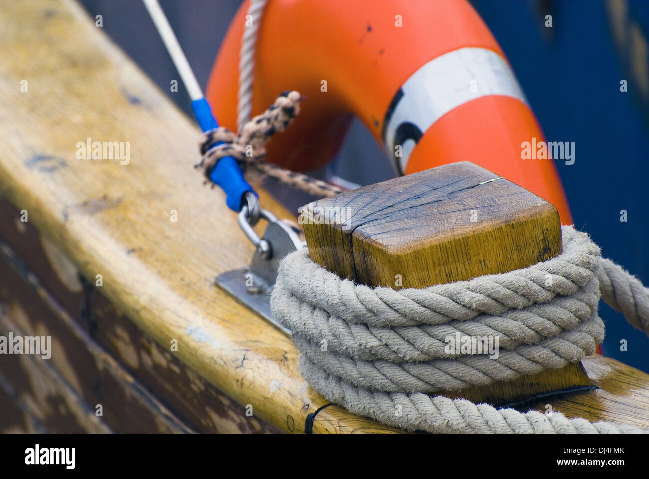 Details of a wooden boat Stock Photo