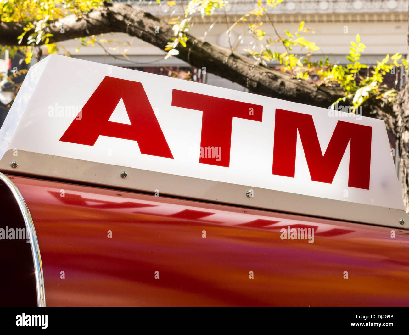 Outdoor Stand-alone ATM Machine, NYC Stock Photo