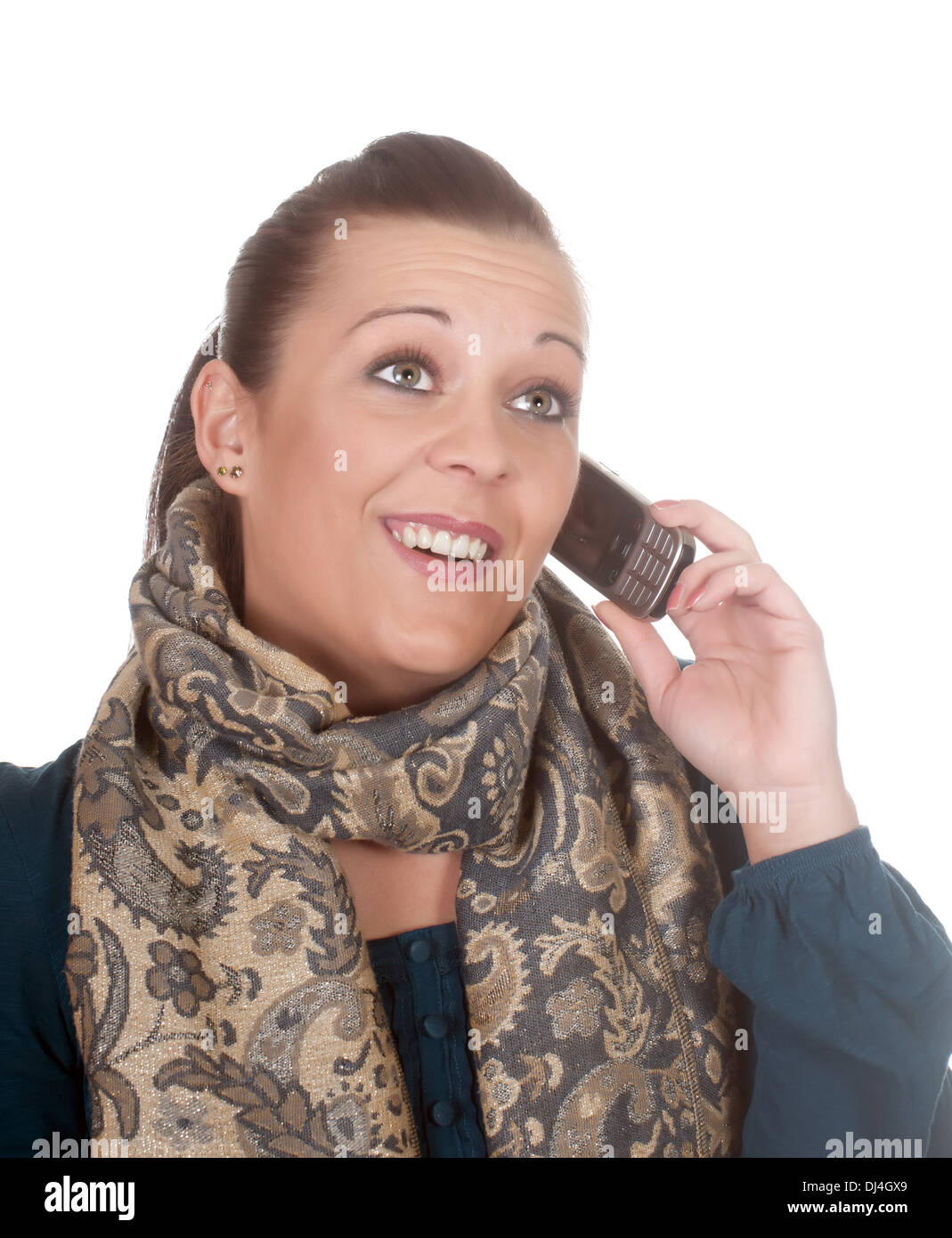 young woman with mobile phone Stock Photo