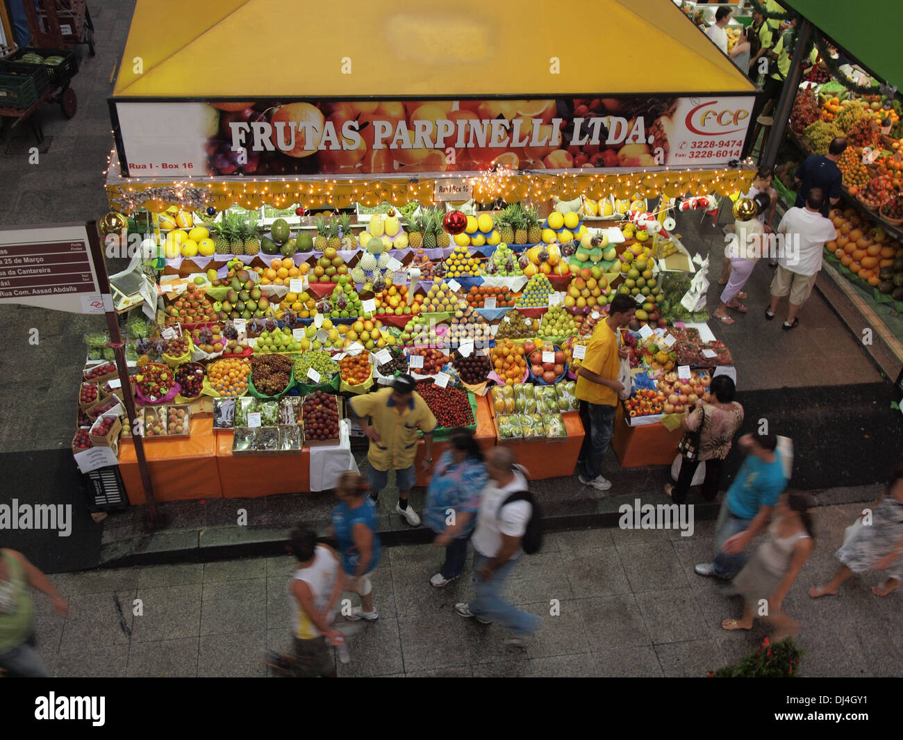 A fruit stall in the CEASA food market in Sao Paulo Stock Photo