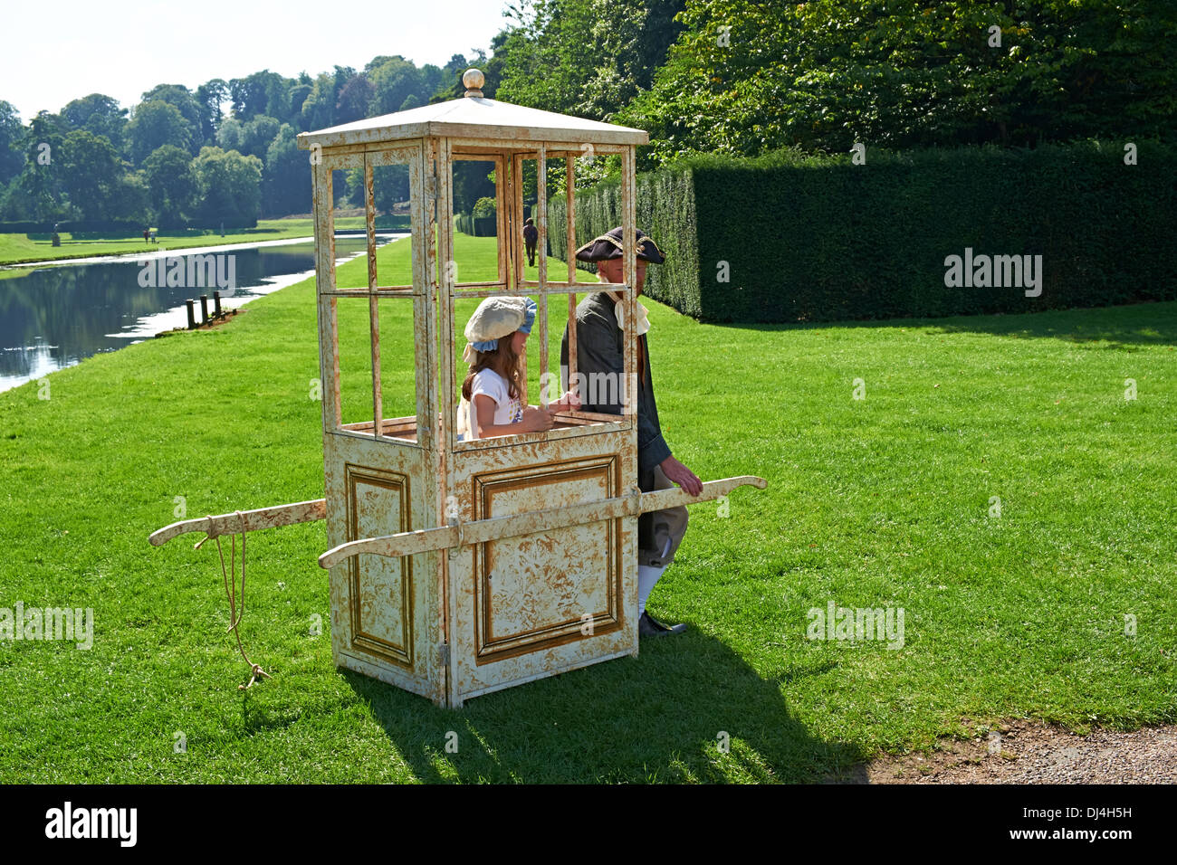 Sedan chair at Fountains Abbey North Yorkshire England. Stock Photo
