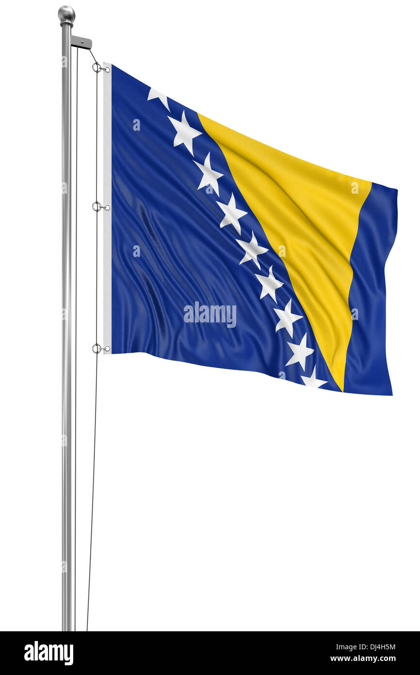 3D Bosnia and Herzegovina flag (clipping path included Stock Photo - Alamy