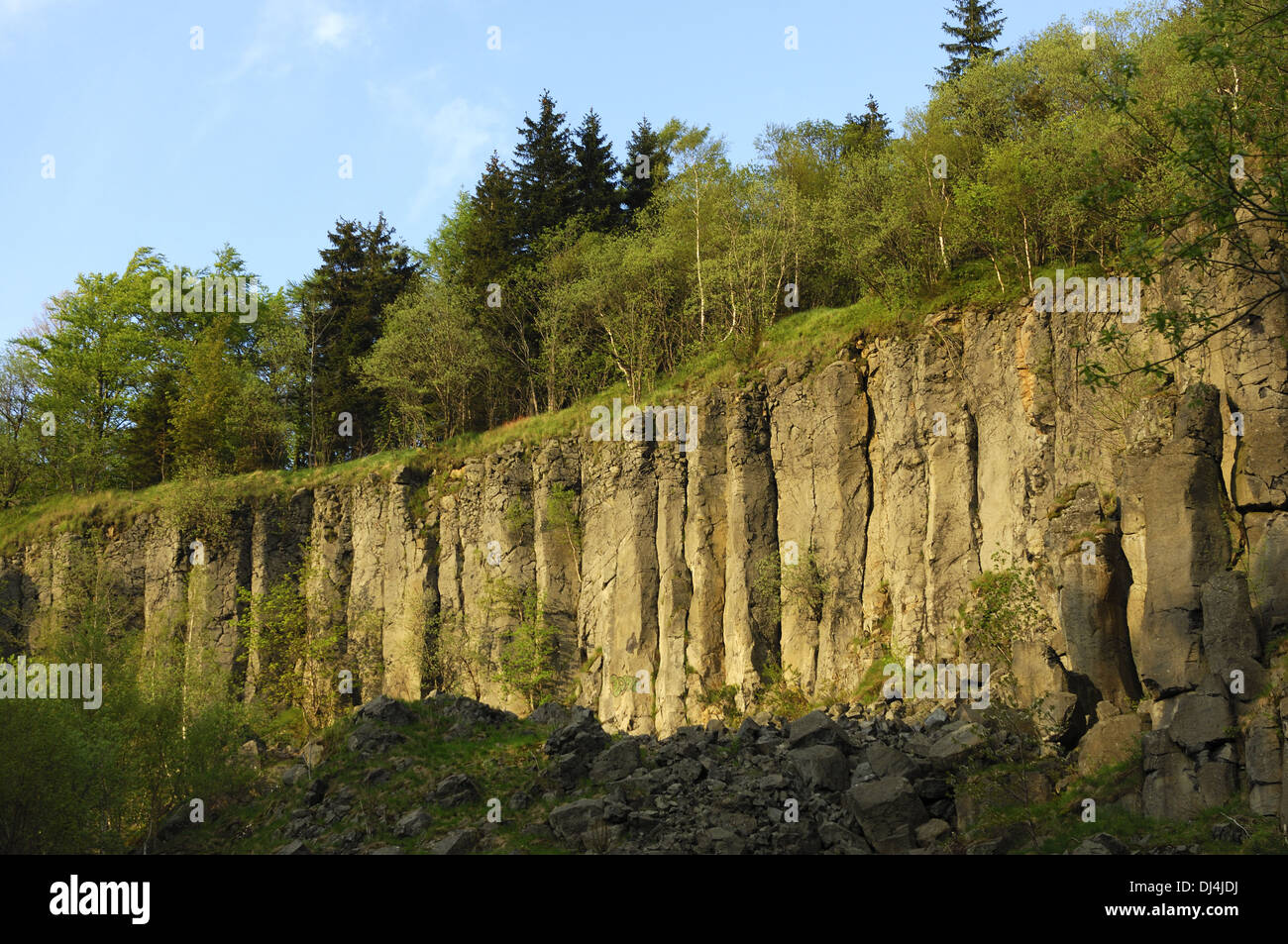 columnar basalt at Mt. Poehlberg Stock Photo