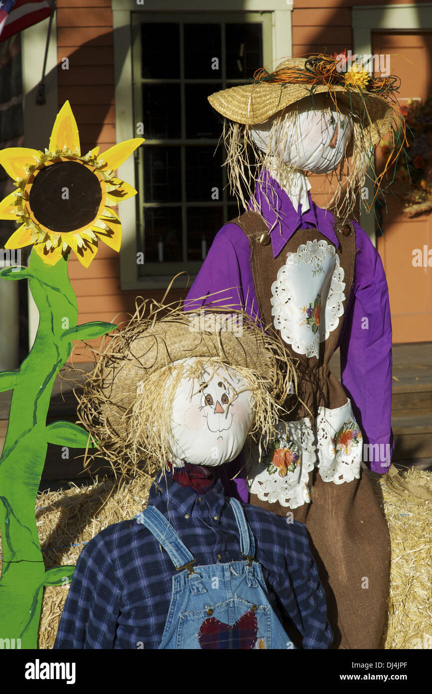 Halloween Scarecrows Decoration. Halloween Photo Collection. Stock Photo