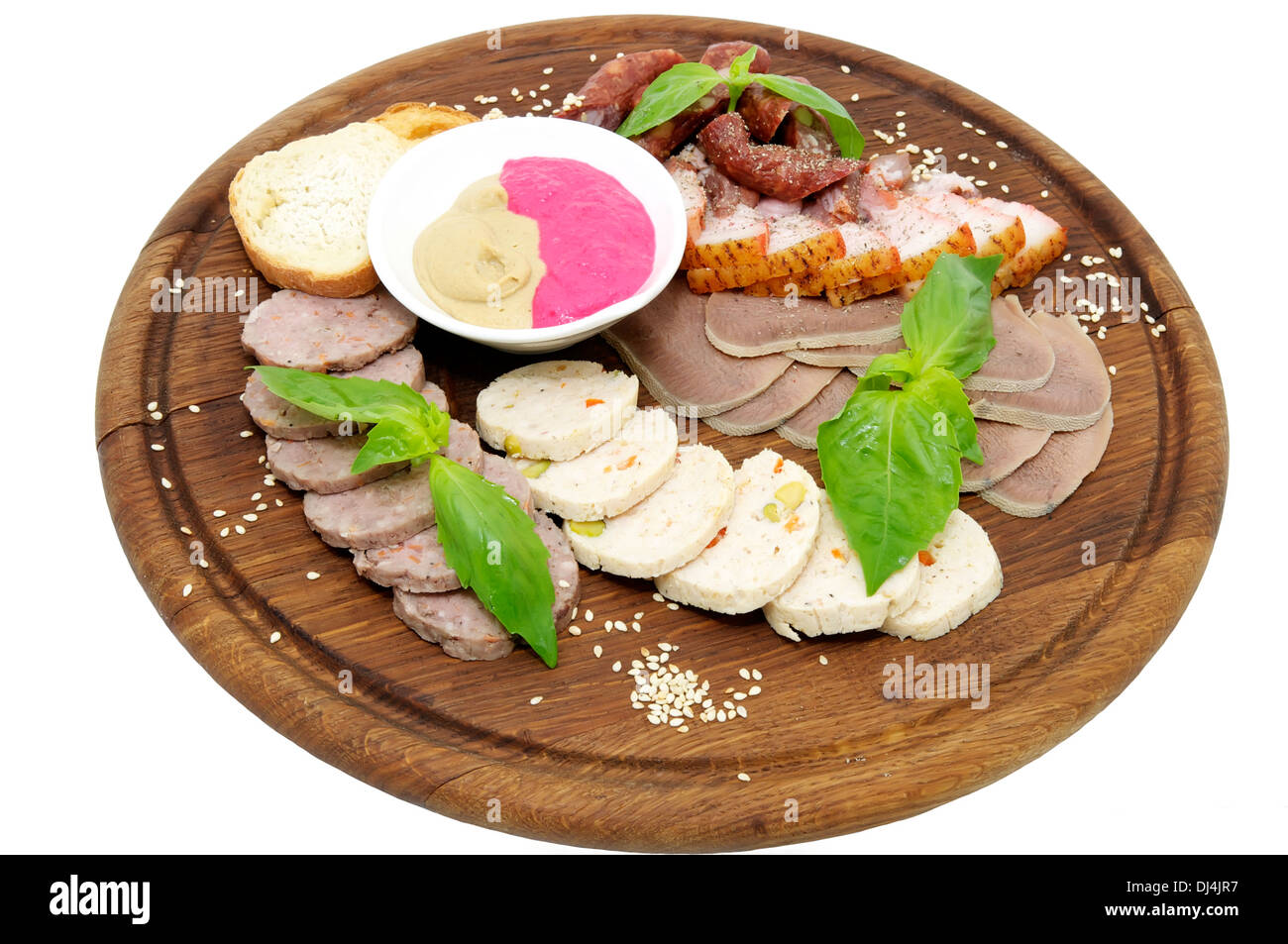 Meat dish with several kinds of sausages Stock Photo Alamy
