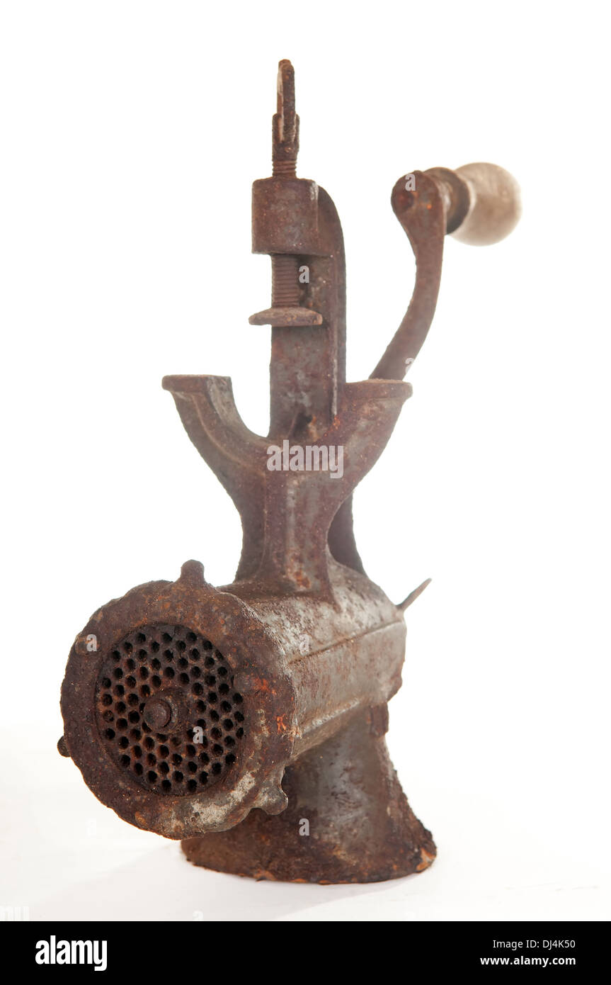 old rusty meat grinder Stock Photo Alamy