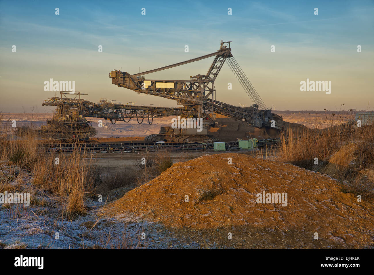 Bucket at the edge of the pit Garzweiler Stock Photo