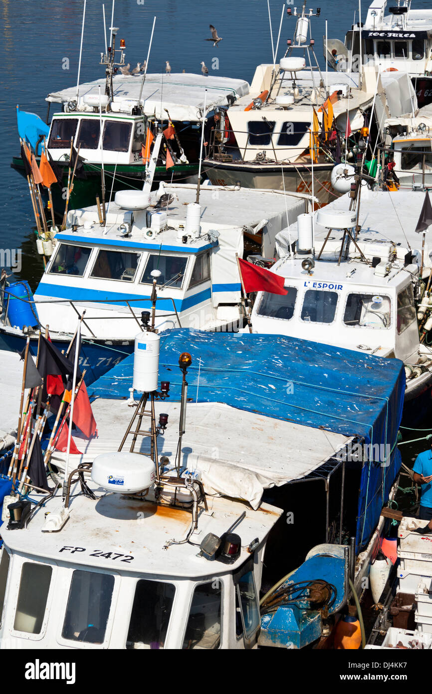 Fishing boats in the harbour at Boulogne-sur-Mer Stock Photo