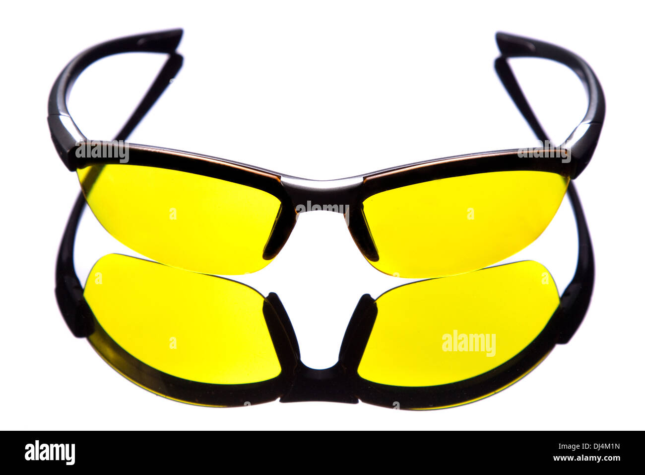 Yellow sunglasses. Front view Stock Photo Alamy