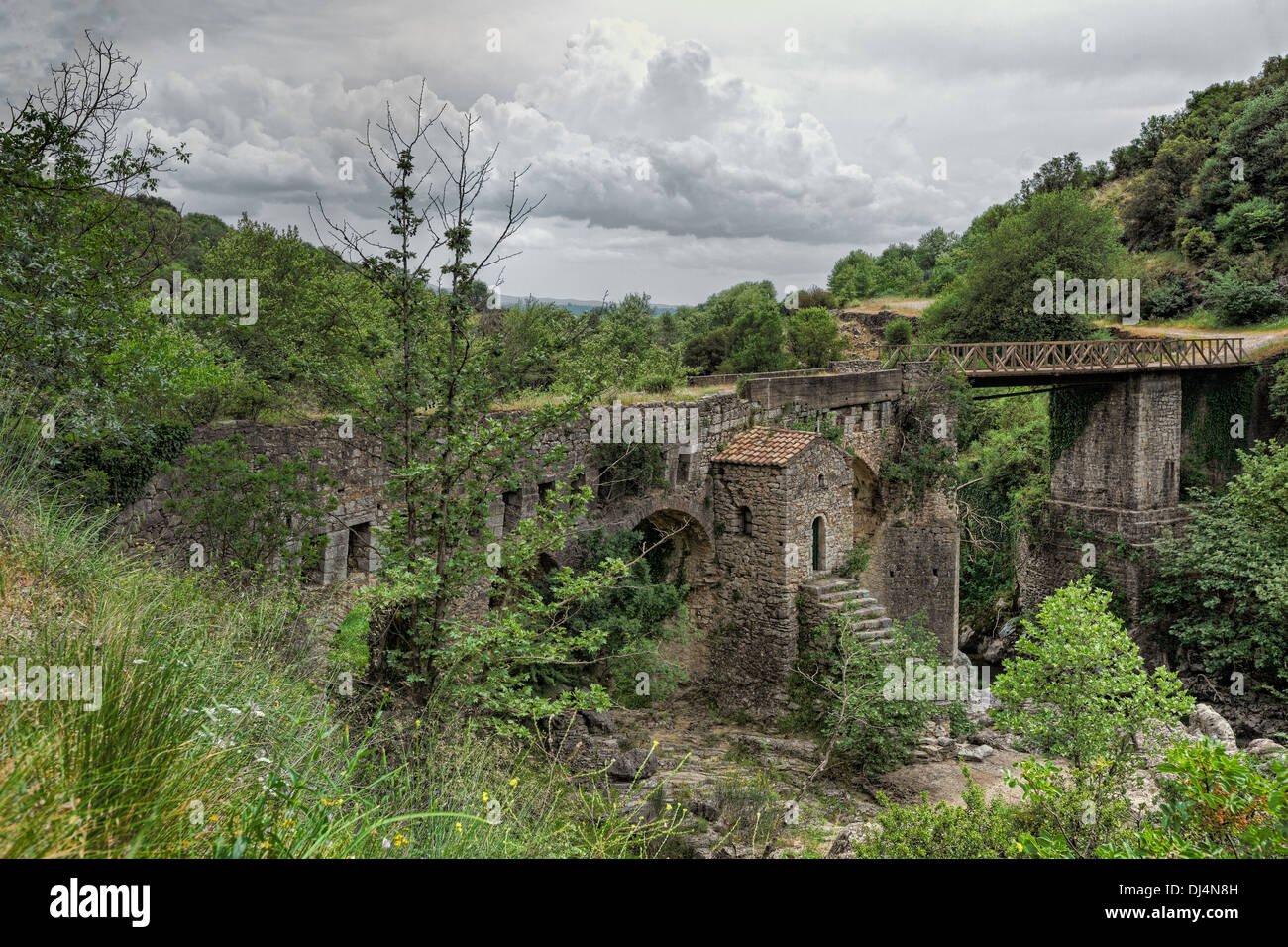 Old Bridge Of Karytaina in Arcadia, Peloponnese, Greece. Stock Photo