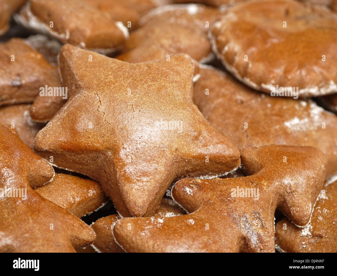 Home-made christmas gingerbread cookies Stock Photo