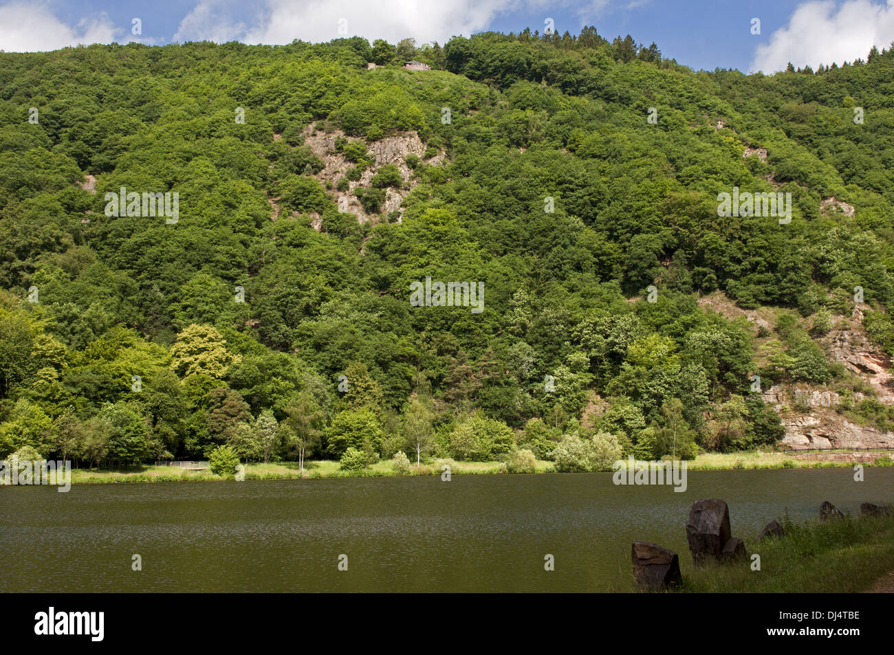View across the Saar River valley, Mettlach Stock Photo