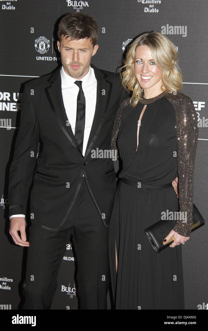 Old Trafford, Manchester, UK.  21 Nov 2013.  Michael Carrick and Lisa Carrick - Arrivals at the United for UNICEF Gala Dinner attended by the full Manchester United first-team and celebrities.  The dinner celebrated 14 years of the partnership between Manchester United and UNICEF, the worldÕs leading childrenÕs organisation, and raised over £200,000 for its work for vulnerable children around the world. Credit:  Deborah Vernon/Alamy Live News Stock Photo