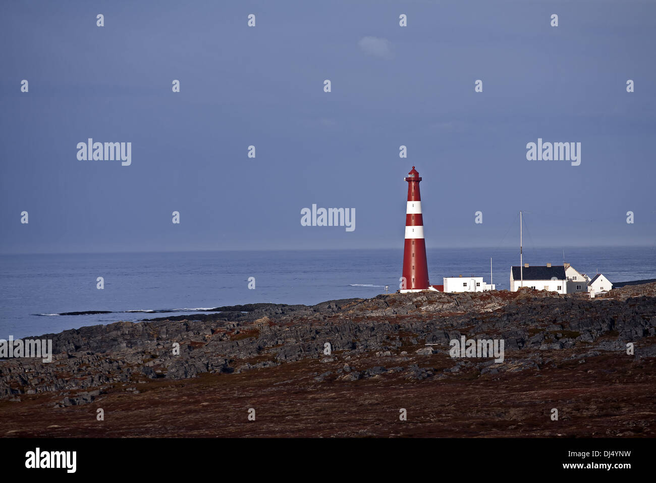 Stettnes Lighthouse, Varanger, Northern Norway Stock Photo