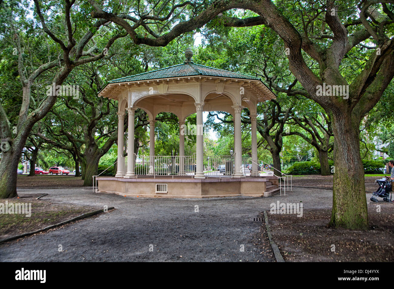 Gazebo in Battery Park and White Point Gardens in Charleston, South Carolina Stock Photo
