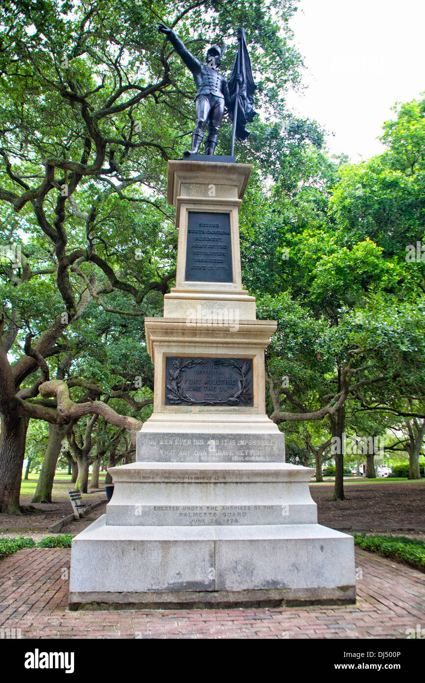 Second South Carolina Regiment statue at Battery Park and White Point Gardens in Charleston, South Carolina Stock Photo