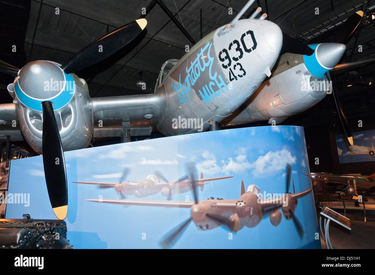 Washington, Seattle, The Museum of Flight, Lockheed P-38L Lightning Stock Photo