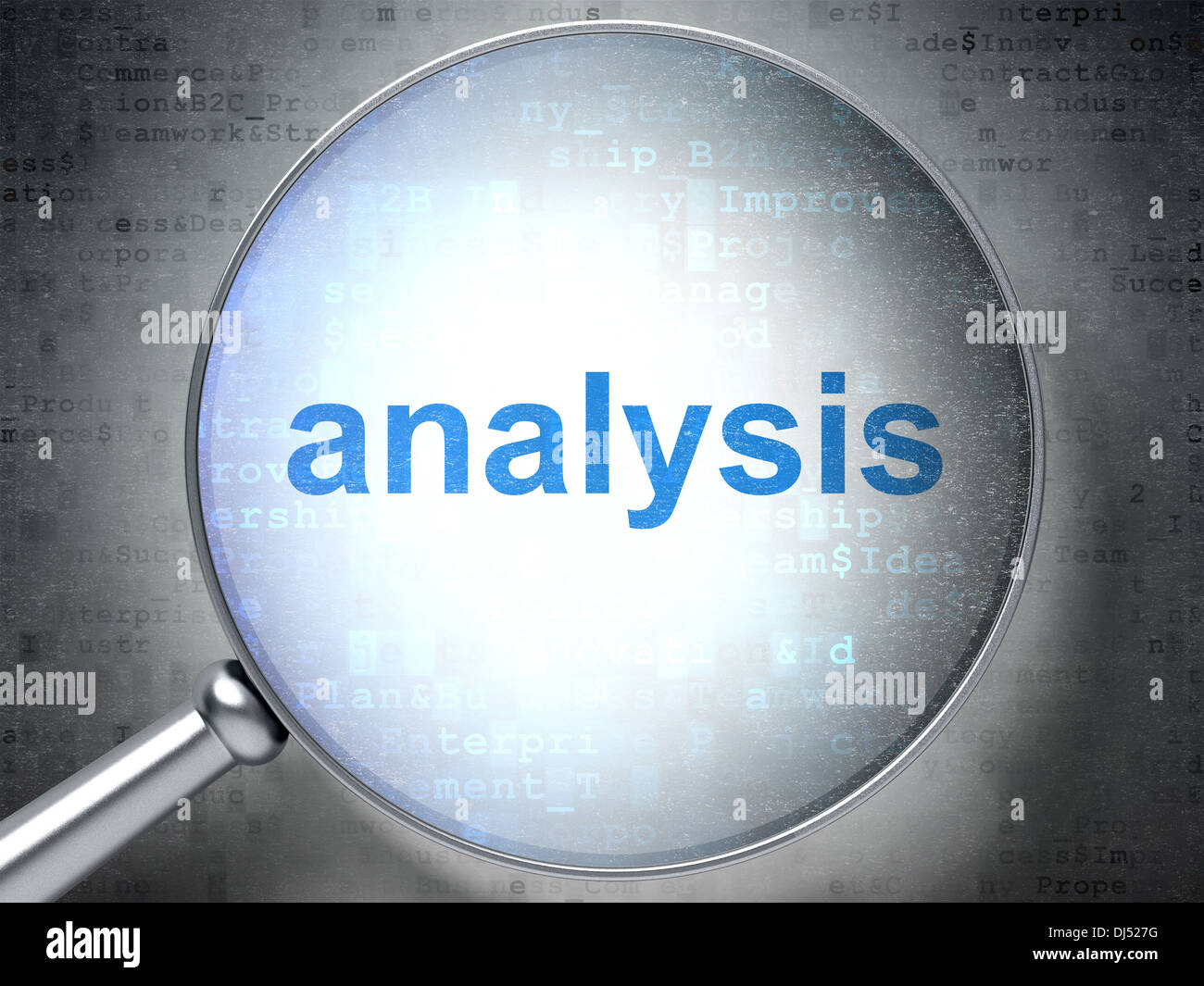 Marketing concept: Analysis with optical glass Stock Photo - Alamy