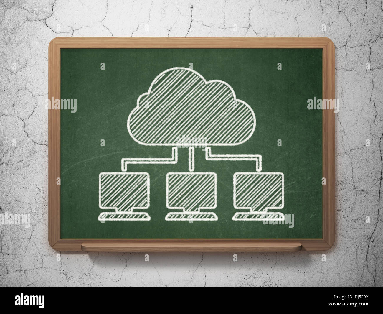 Cloud technology concept: Cloud Network on chalkboard background Stock ...