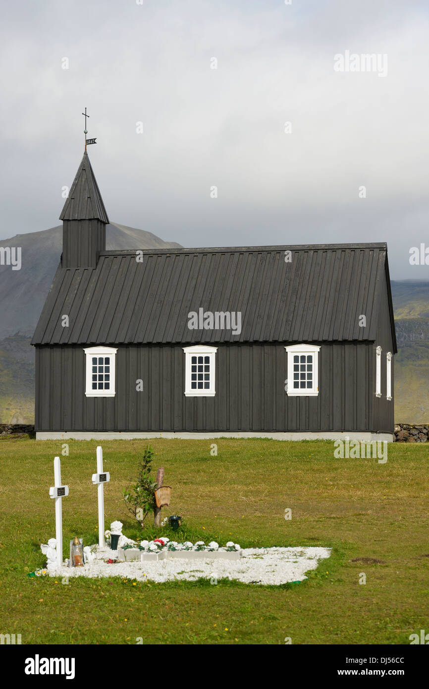 Budir Church; Stadarsveit, Snaefellsnes, Iceland Stock Photo