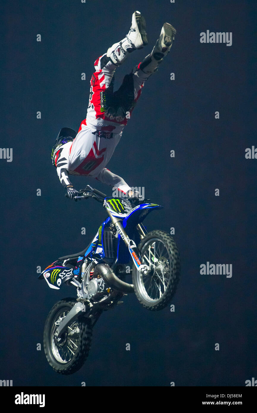 Download wallpaper the sky, maneuver, rider, motocross, freestyle, FMX,  extreme sports, Superman Double Seat Grab, section sports in resolution  3440x1440