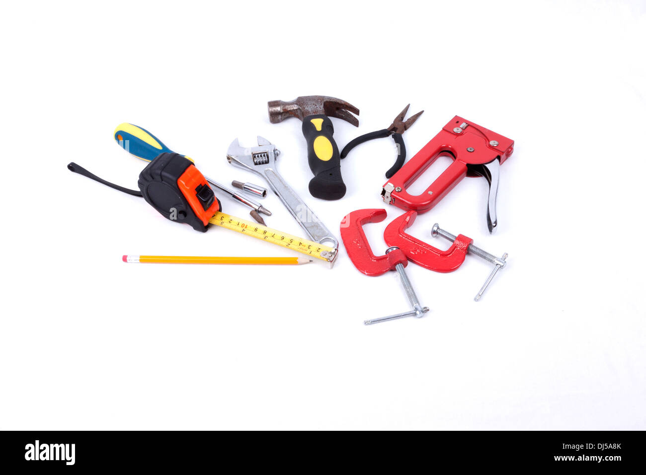 Set of tools isolated on a white background Stock Photo