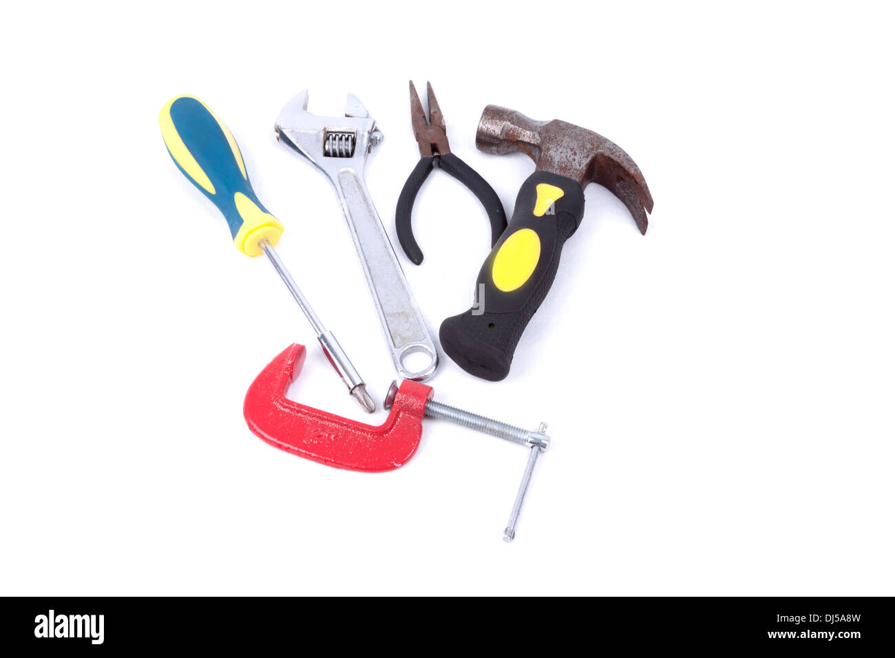 Set of tools isolated on a white background Stock Photo